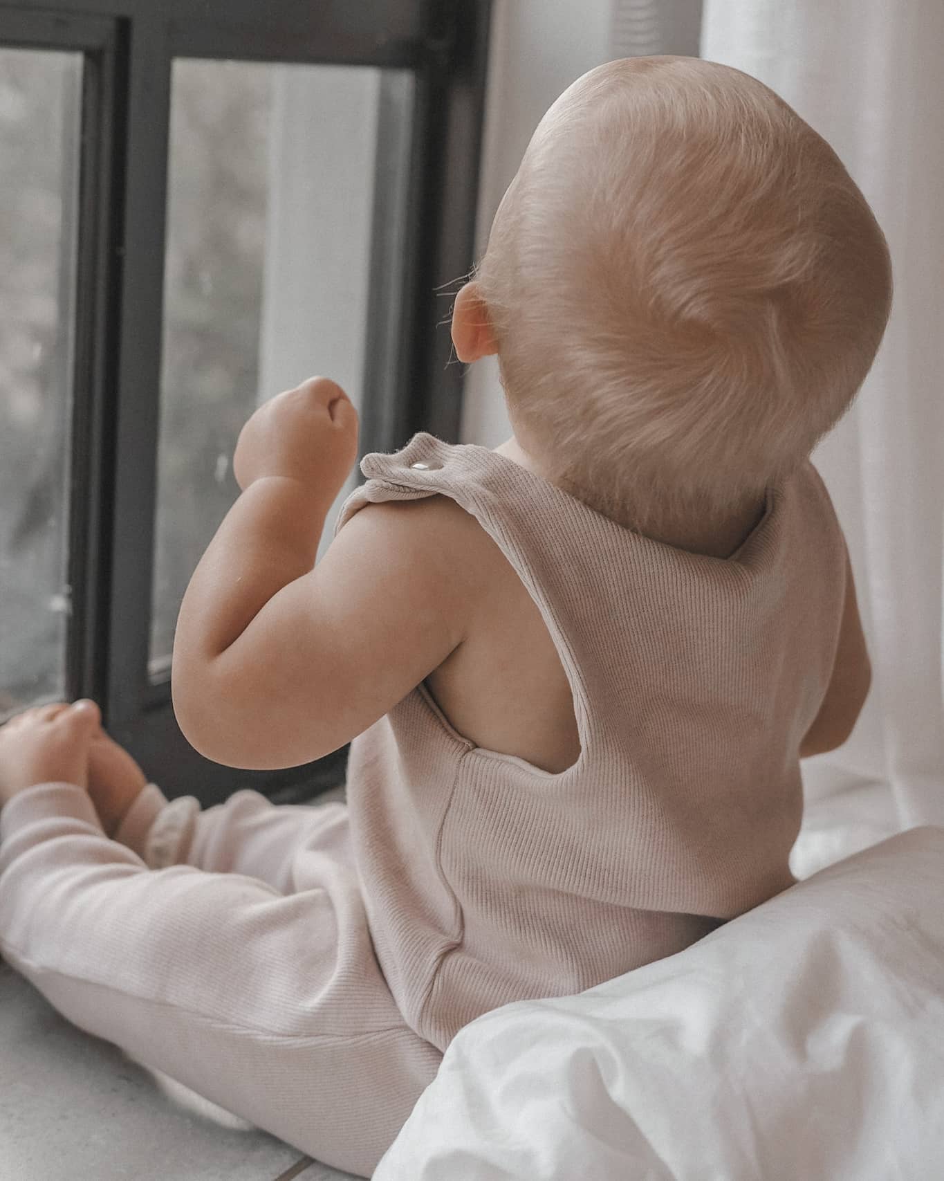Baby Ribbed Harem Romper