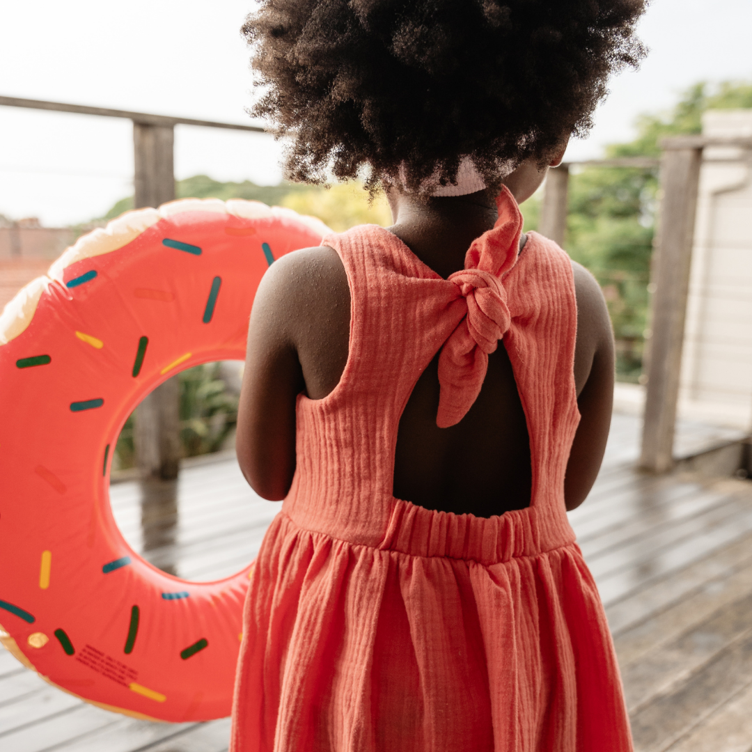 Toddler + Kids Muslin Back Bow Dress