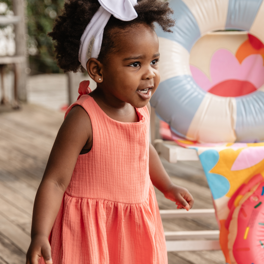 Toddler + Kids Muslin Back Bow Dress
