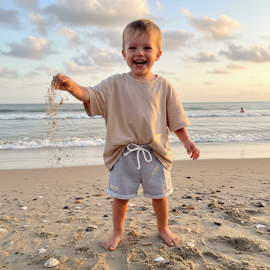 Toddler + Kids Solid Cotton Oversized Tee (In Stock) - Soft Blue