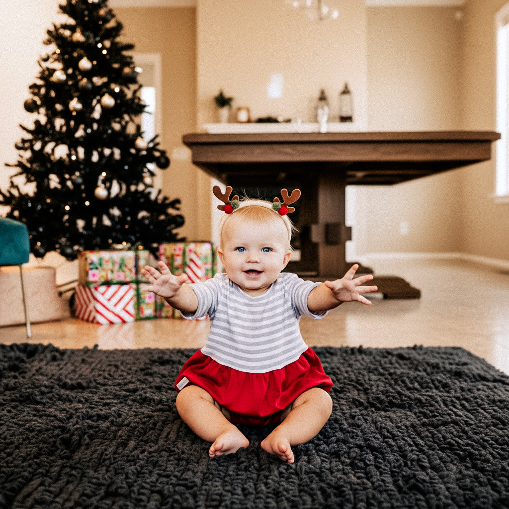 Baby Red + Grey Christmas PJ Set