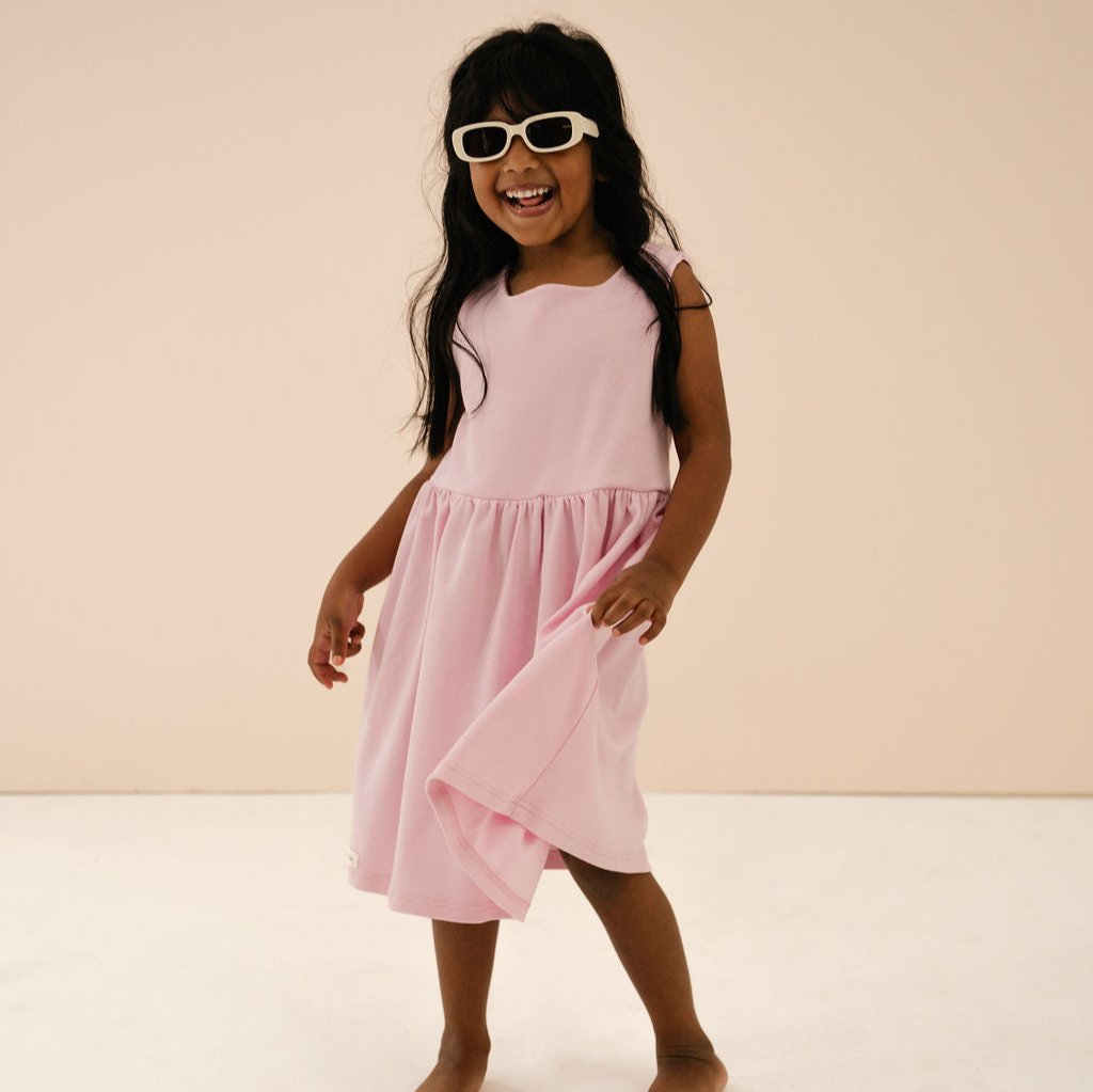 Baby Solid Cotton Back Bow Dress (Sale)