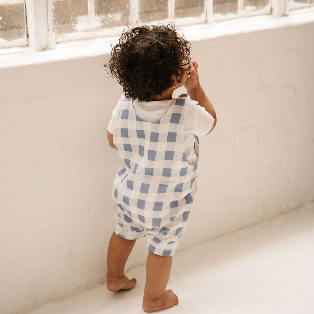 Toddler + Kids Muslin Short Harem Romper (In Stock) - Navy Blue