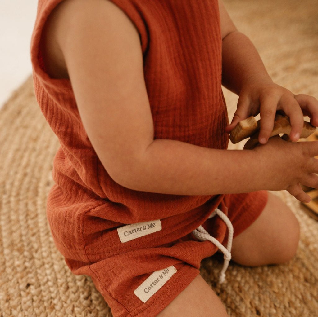 Toddler + Kids Muslin Vest and Shorts Set