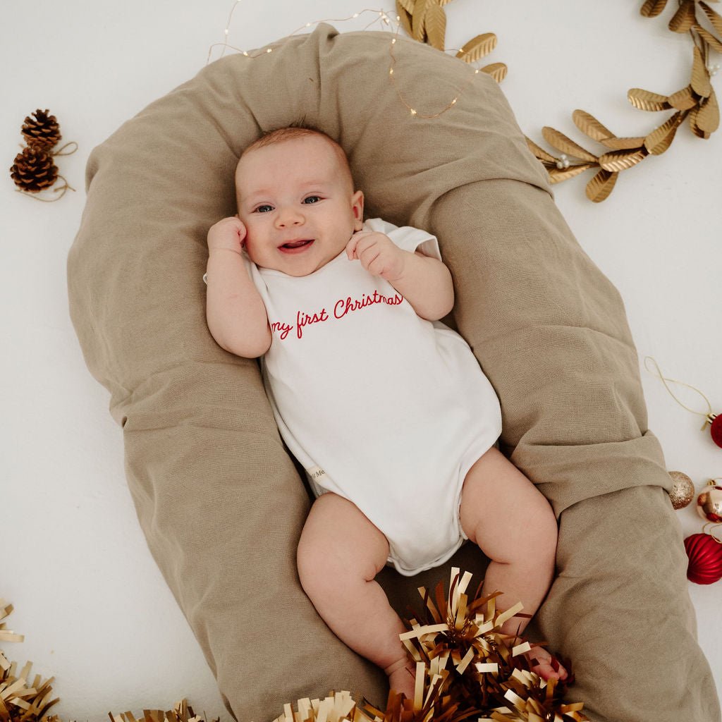 Baby Gingham Christmas PJ Set – “Milk & Cookies Club”