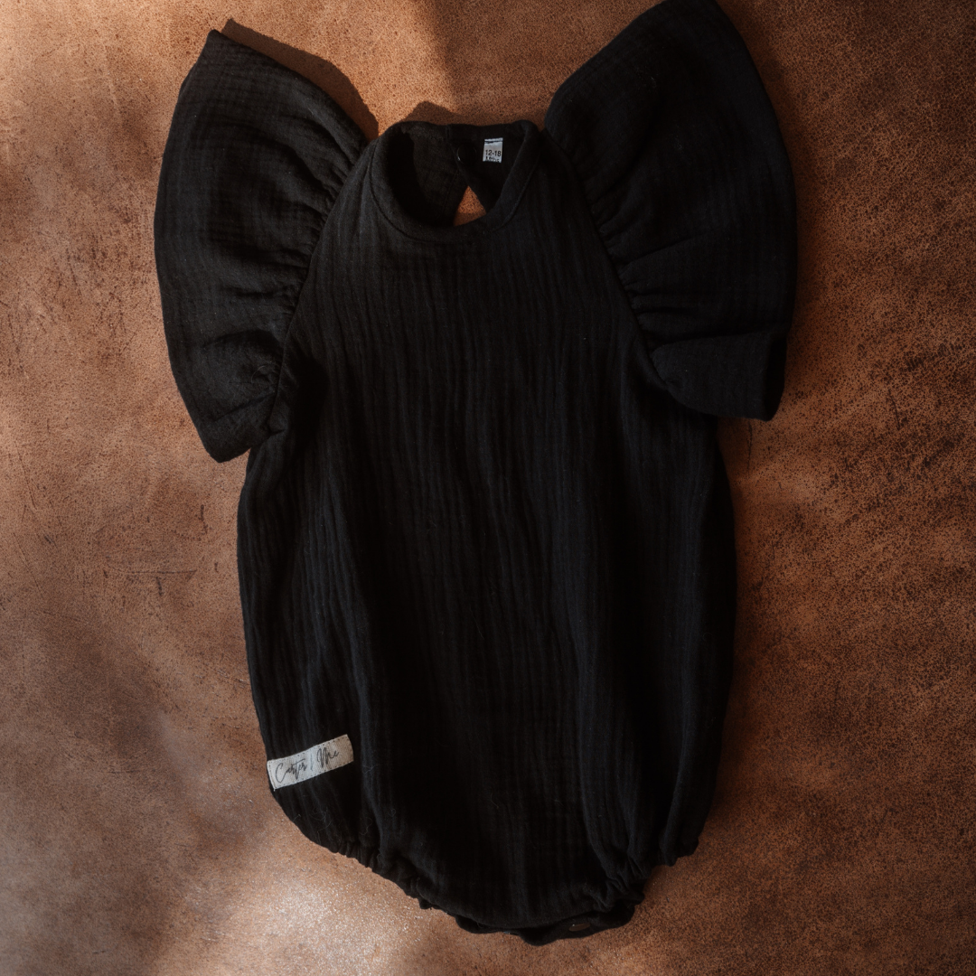 Baby Muslin Flutter Sleeve Romper (Sale)