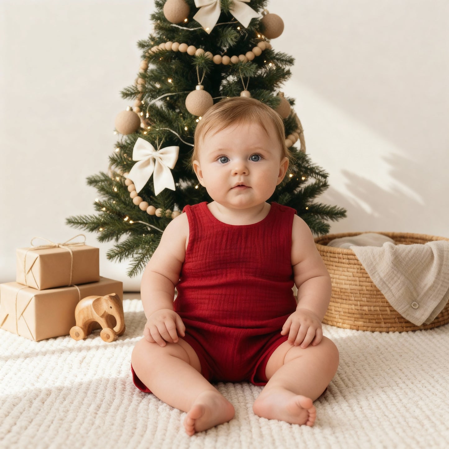 Christmas Muslin Harem Romper