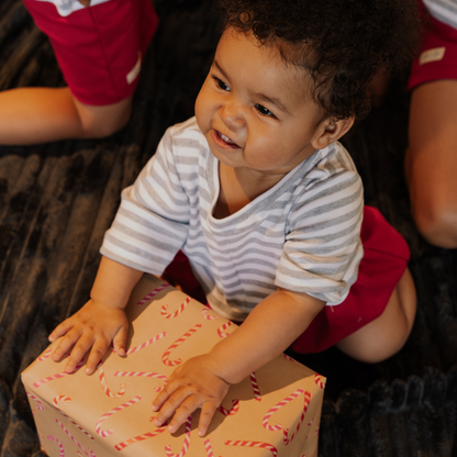 Baby Red + Grey Christmas PJ Set