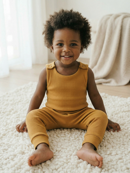 Toddler + Kids - Ribbed Harem Romper
