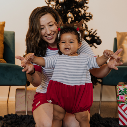 Baby Red + Grey Christmas PJ Set