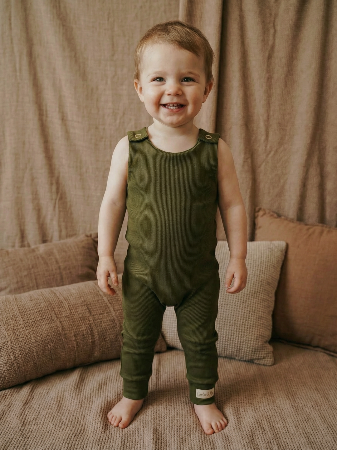 Toddler + Kids - Ribbed Harem Romper