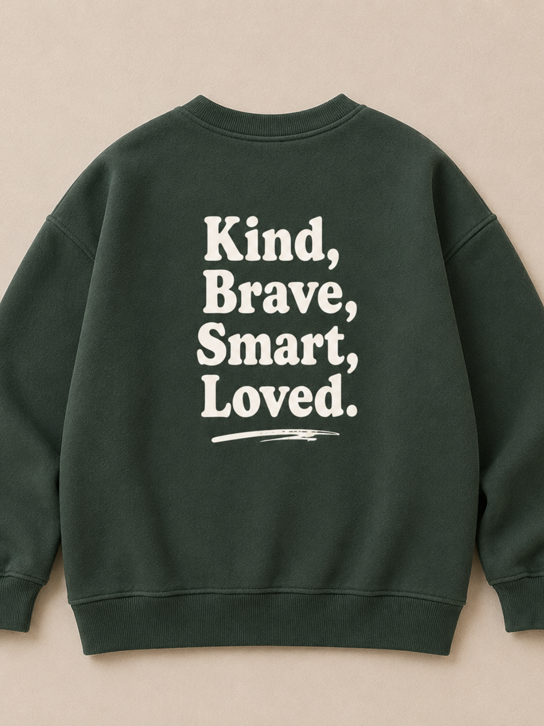 Toddler + Kids - Kind, Brave, Smart, Loved - Oversized Sweatshirt