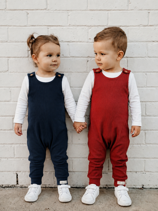 Toddler + Kids - Ribbed Harem Romper + Long Sleeve Tee Set
