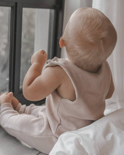 Baby Ribbed Harem Romper