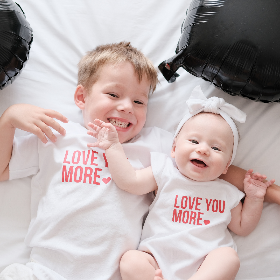 Baby "Love You More" Valentines Day Cotton Romper