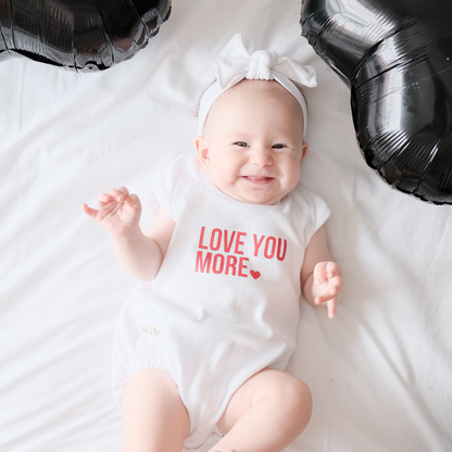 Baby "Love You More" Valentines Day Cotton Romper
