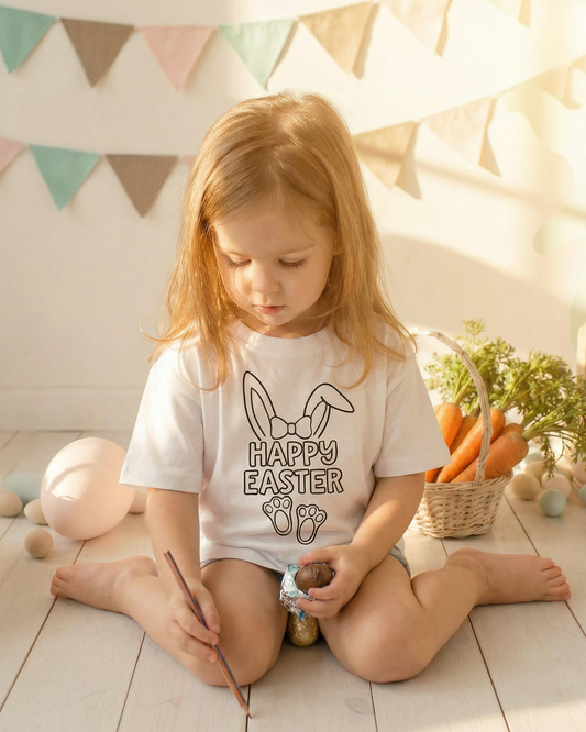 Colour-Me Easter Oversized White Tee