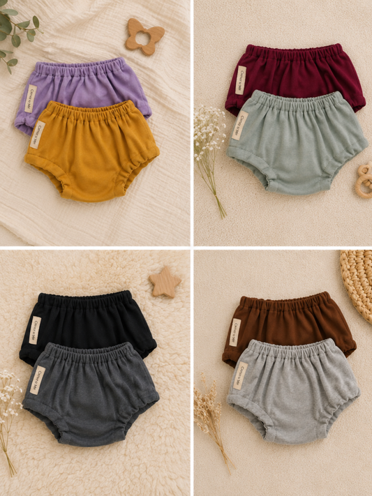 Baby - Solid Cotton Bummies (Set of 3)