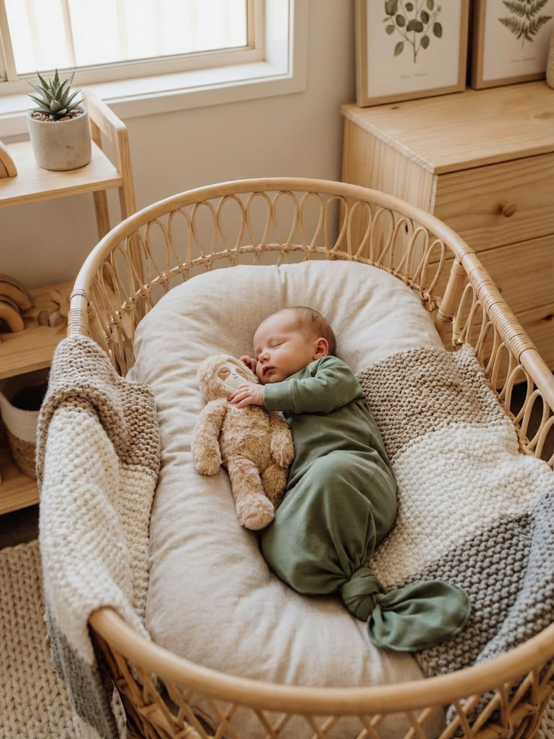 Baby - Solid Cotton Knotted Sleeper