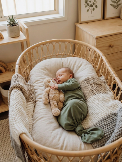 Baby - Solid Cotton Knotted Sleeper