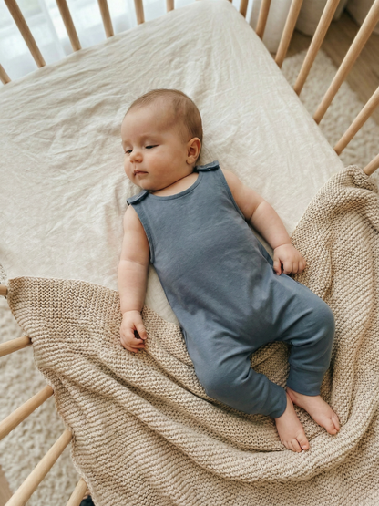 Baby - Solid Cotton Harem Romper