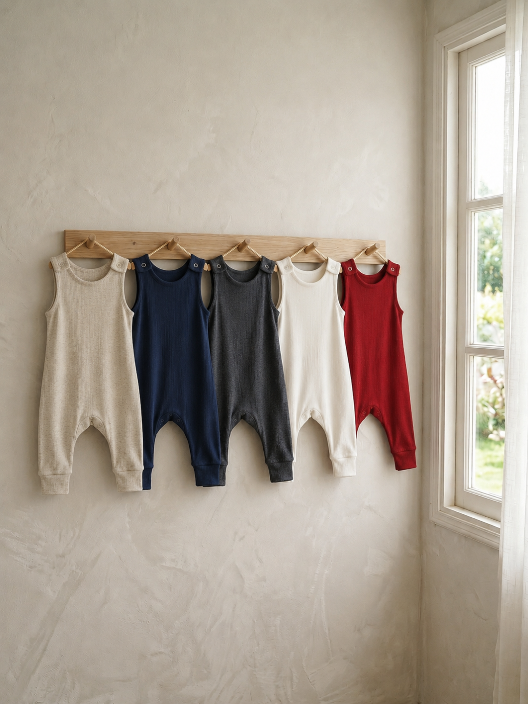 Baby - Ribbed Harem Romper + Long Sleeve Tee Set