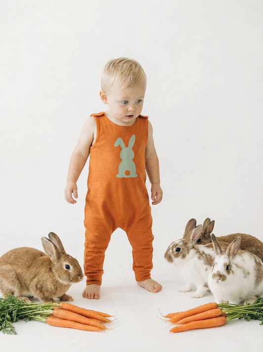 Easter Cotton Harem Romper (Long) with Bunny Print