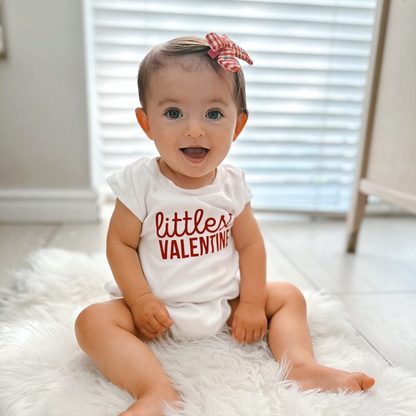 Baby "Littlest Valentine" Valentines Day Cotton Romper