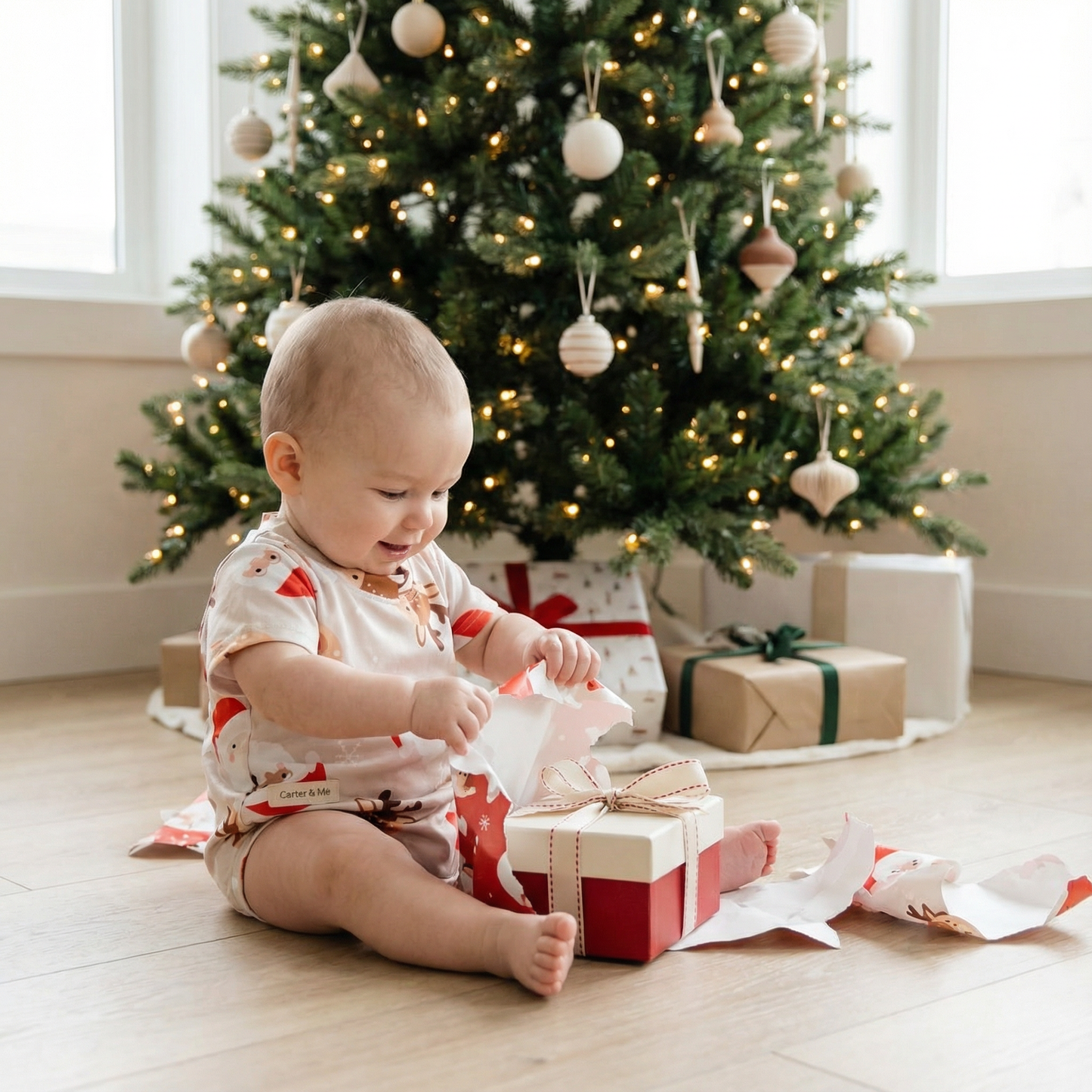 Oversized Christmas Tee Romper - Baby