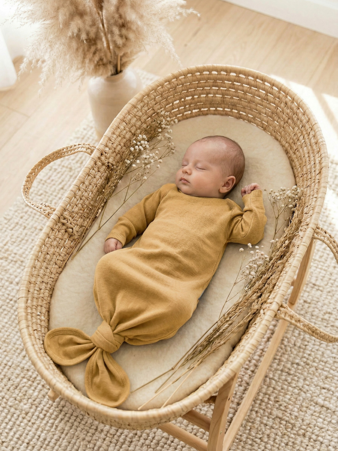 Baby - Solid Cotton Knotted Sleeper