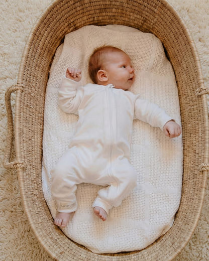 Baby Solid Cotton Zip Romper