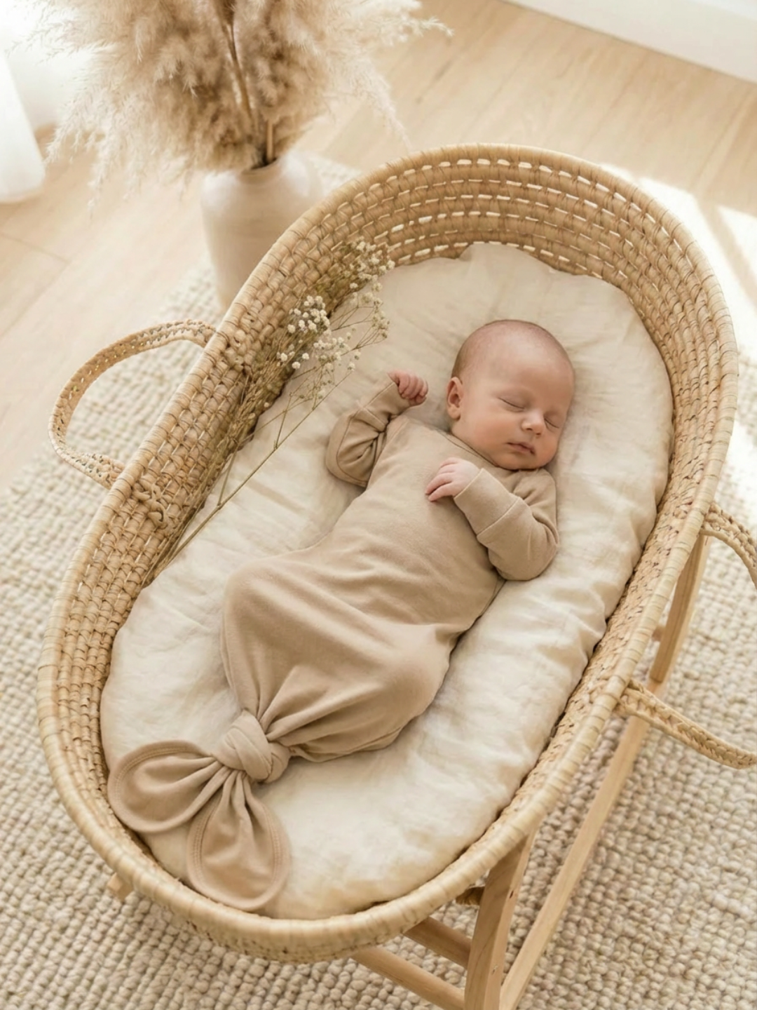 Baby - Solid Cotton Knotted Sleeper