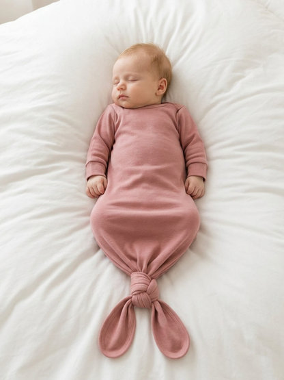Baby - Solid Cotton Knotted Sleeper