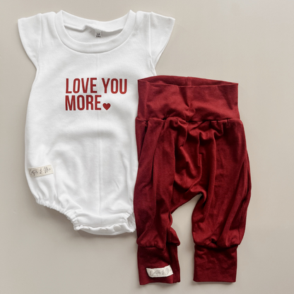 Baby "Love You More" Valentines Day Cotton Romper