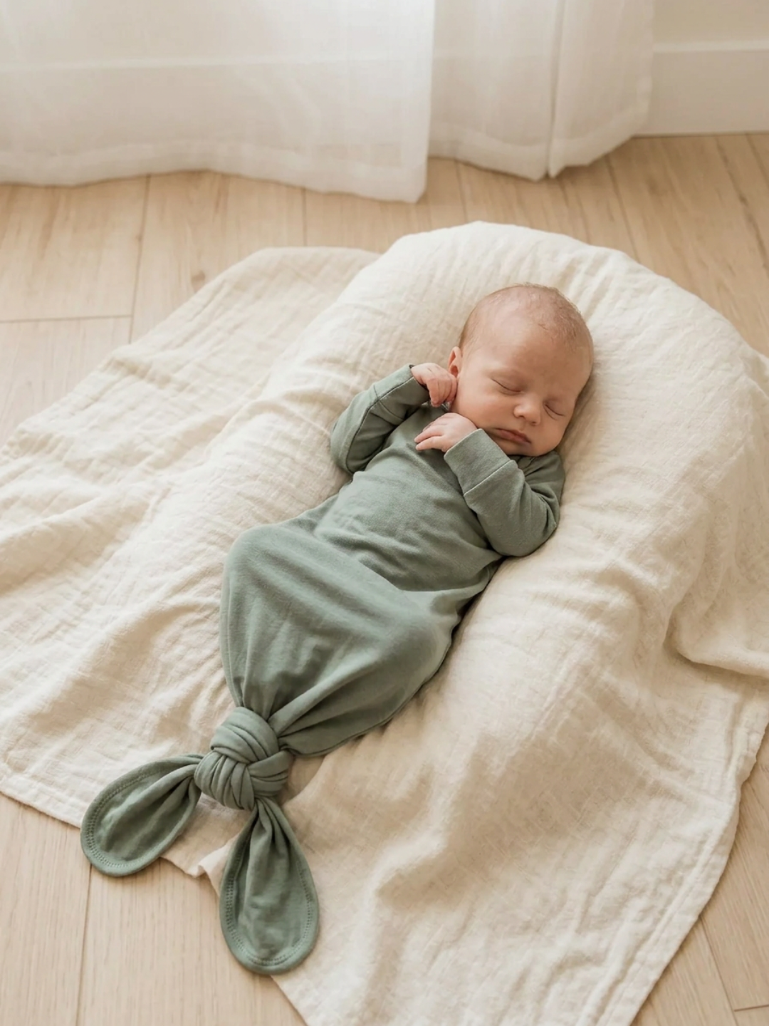 Baby - Solid Cotton Knotted Sleeper