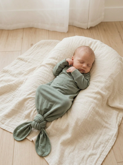 Baby - Solid Cotton Knotted Sleeper