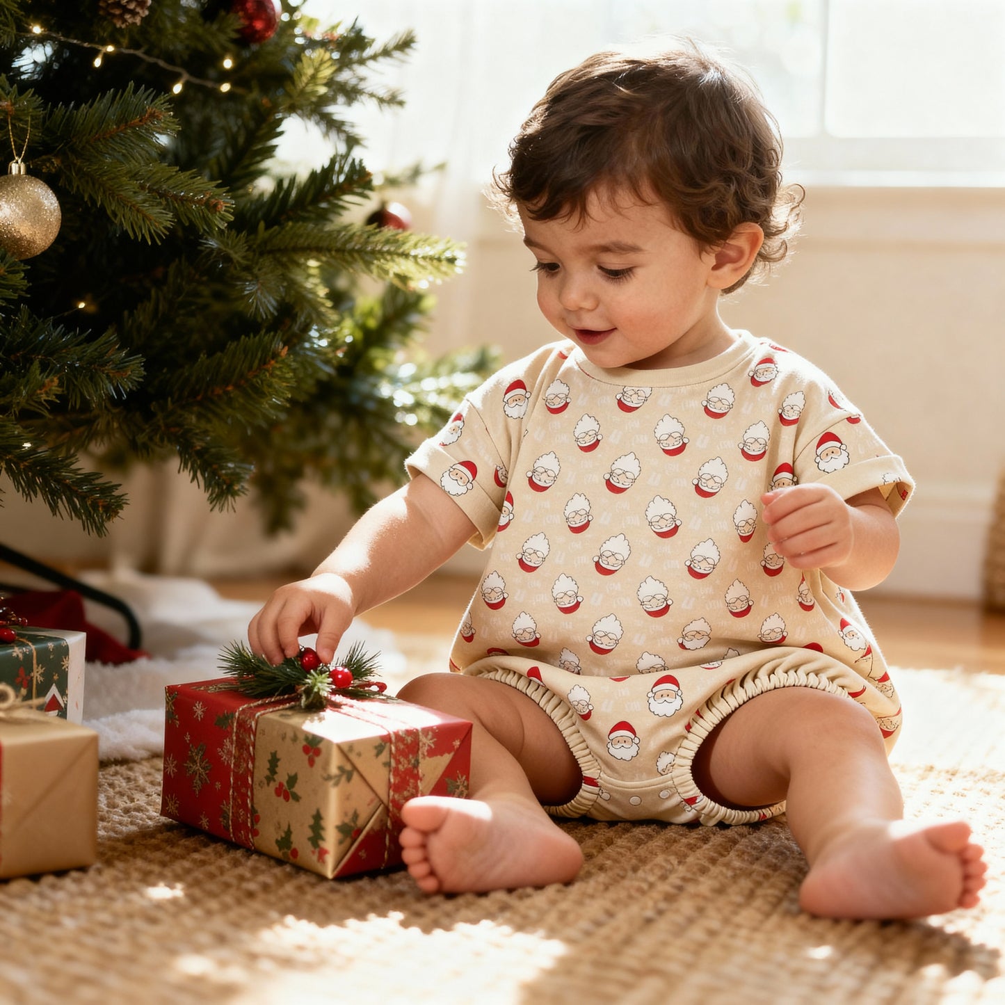 Oversized Christmas Tee Romper - Baby