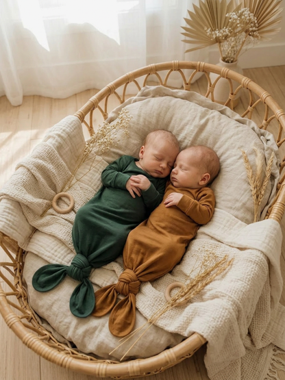 Baby - Solid Cotton Knotted Sleeper
