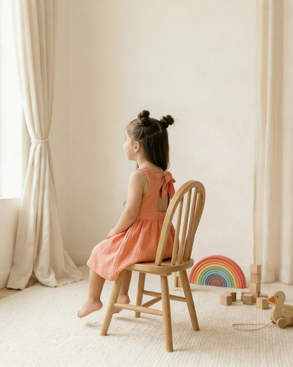 Toddler + Kids Muslin Back Bow Dress