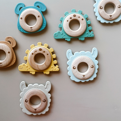 Sheep Silicone and Beech Wood Teether