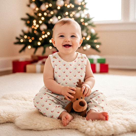 Christmas Harem Romper - Santa Pattern