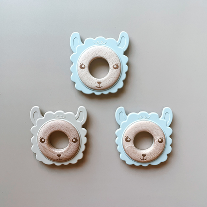 Sheep Silicone and Beech Wood Teether