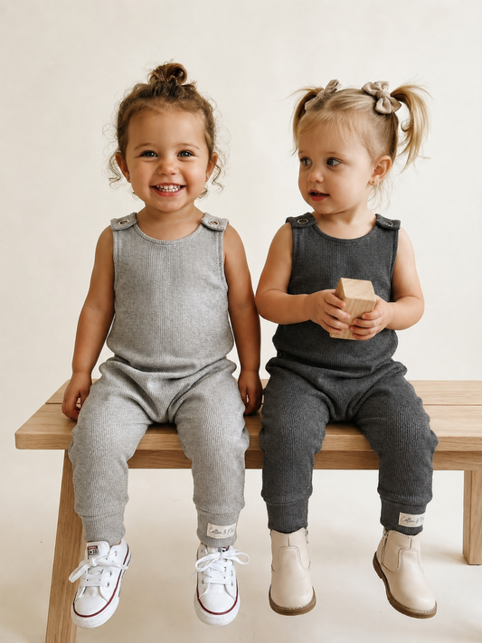 Toddler + Kids - Ribbed Harem Romper
