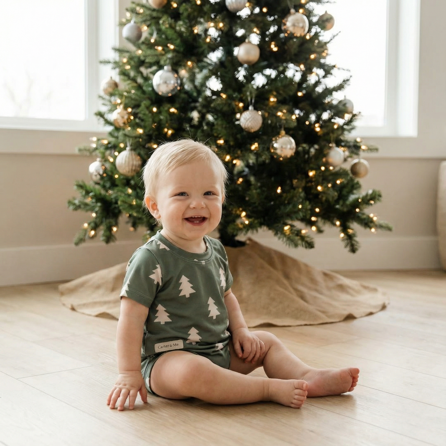 Oversized Christmas Tee Romper - Baby
