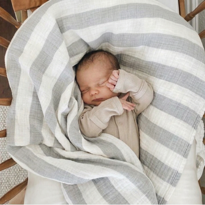 NEW Muslin Stripe Receiving Blanket