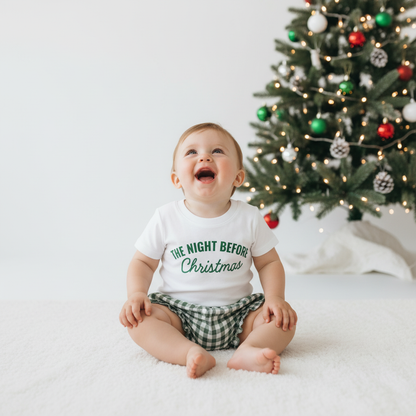 Baby Gingham Christmas PJ Set – “The Night Before Christmas"