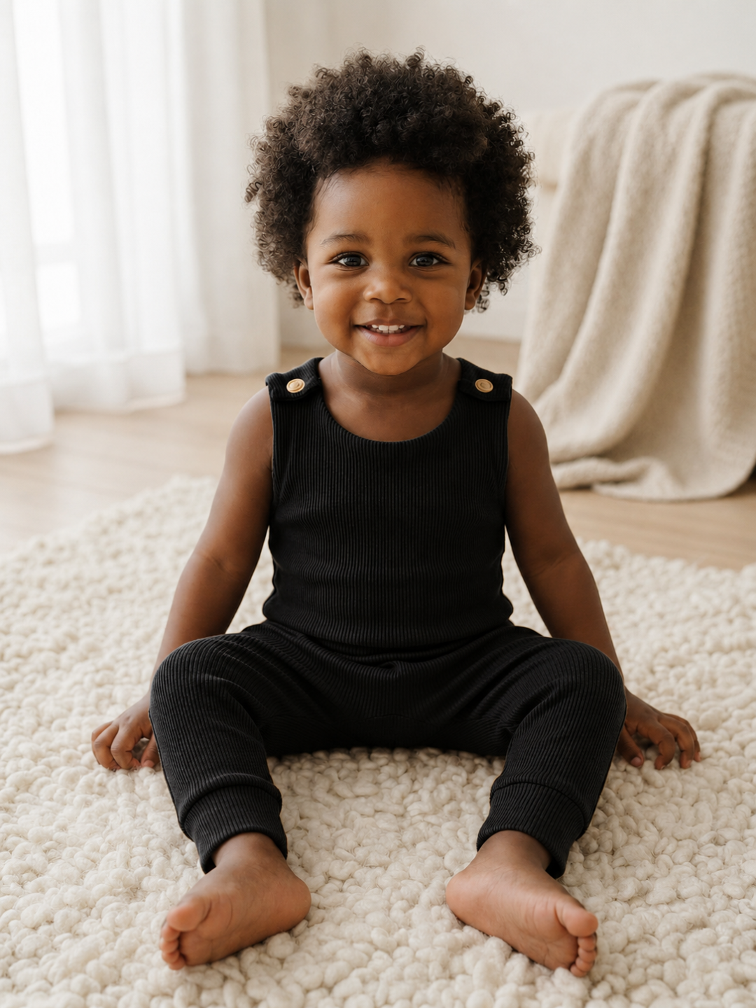 Toddler + Kids - Ribbed Harem Romper