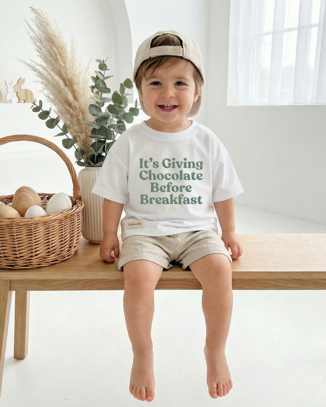 Easter Oversized White Tee with Text