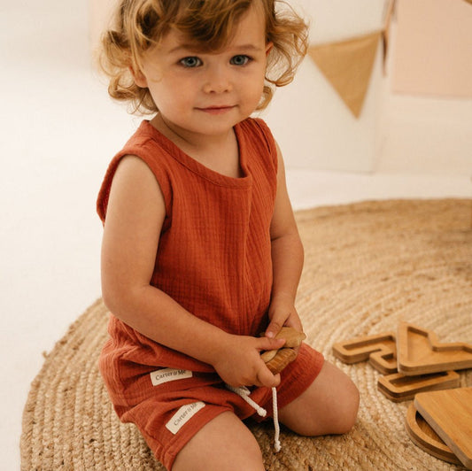 Toddler + Kids Muslin Vest and Shorts Set