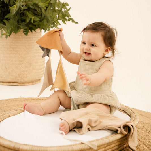 Baby Muslin Back Bow Romper